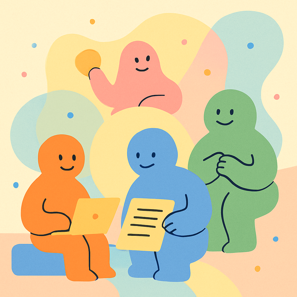 Friendly focus buddies illustration